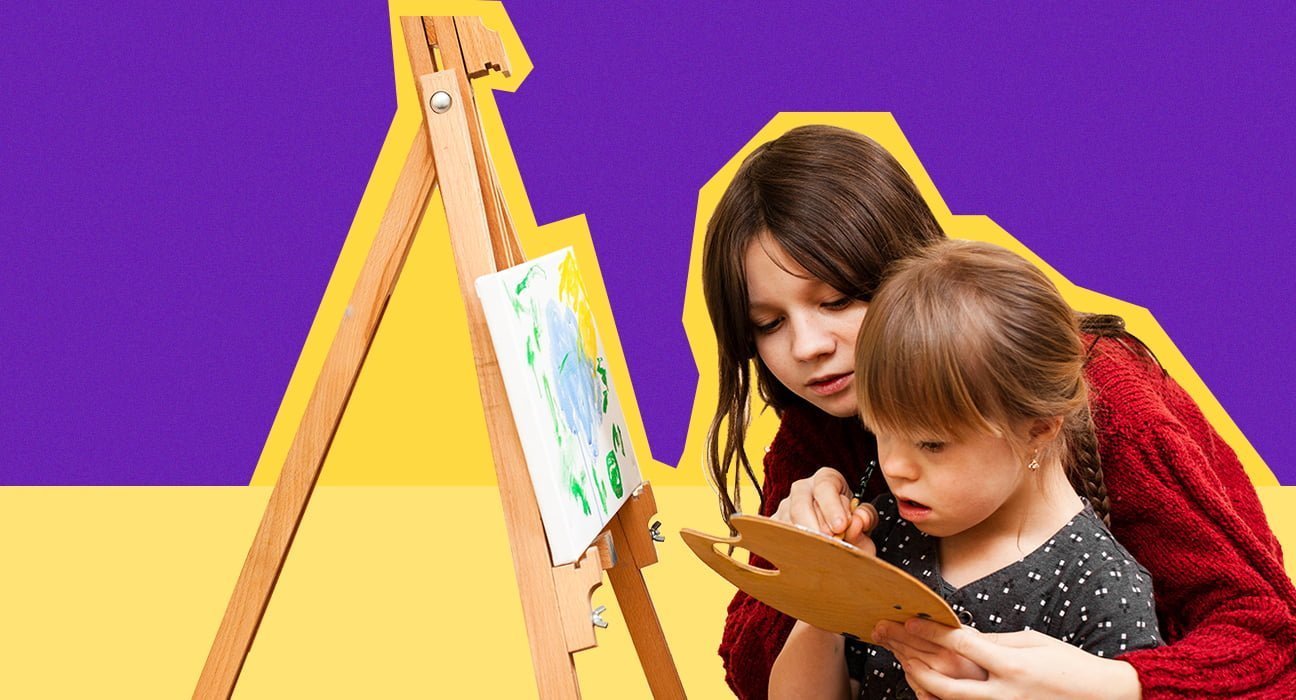 Children enjoying painting