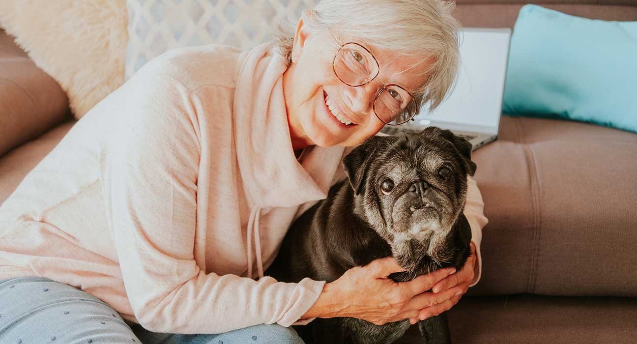 Old lady with pet