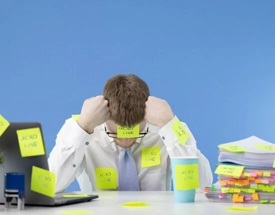 A worker in stress