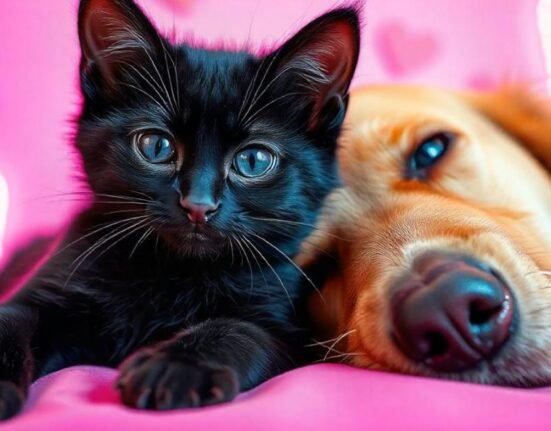 black-cat-golden-retriever